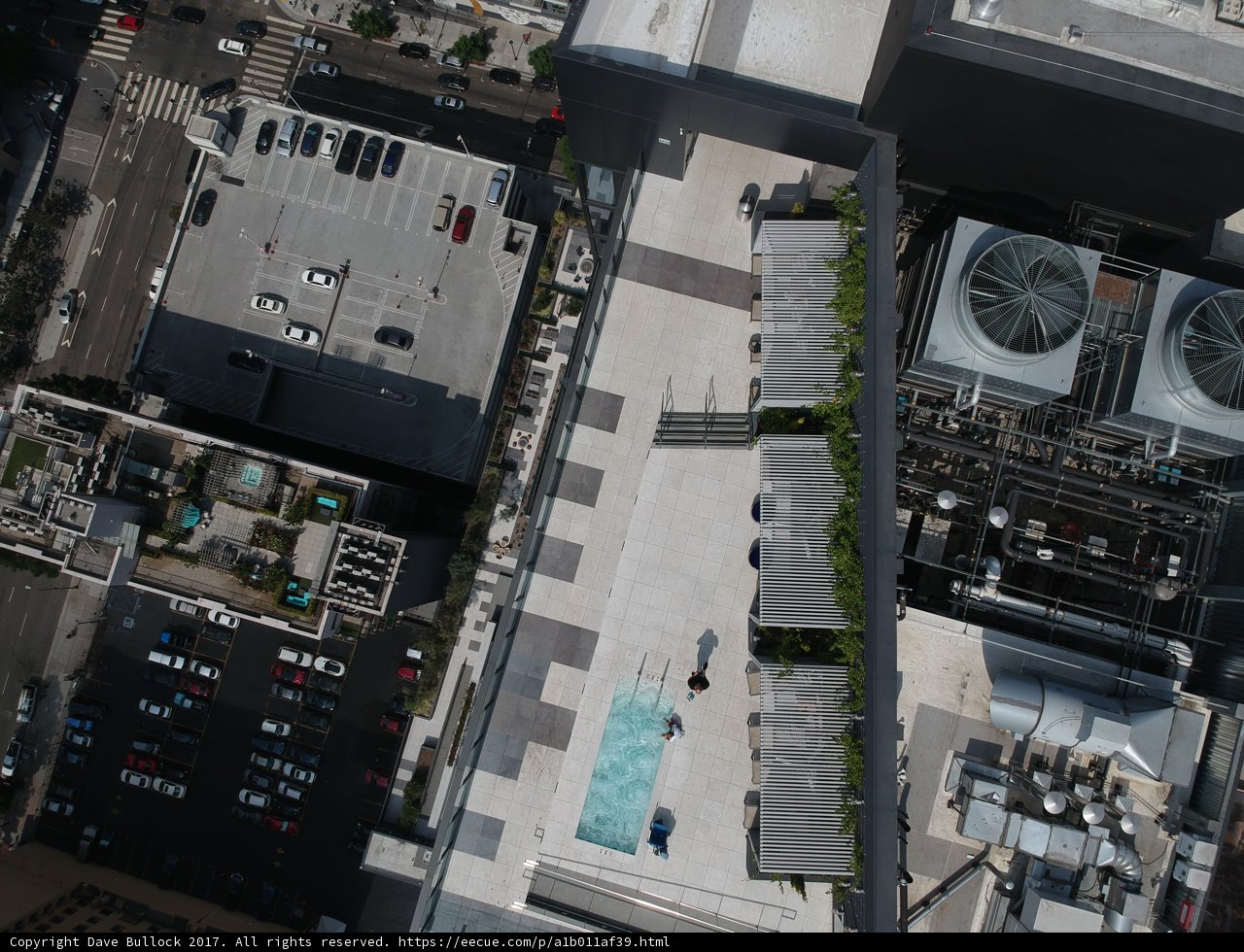 Cityscape with a Pool and a Car