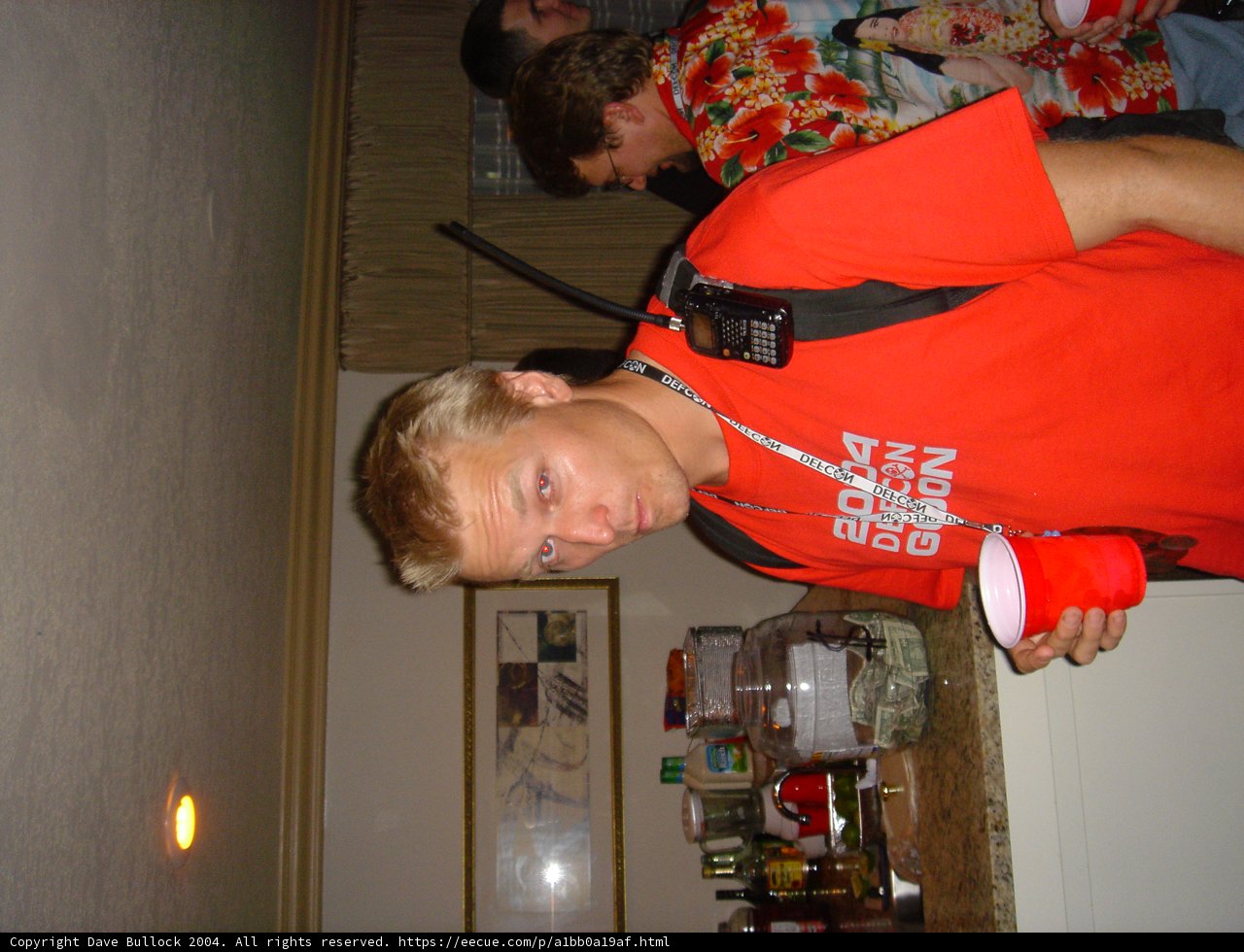 Red-Shirted Man enjoying a night out at the pub