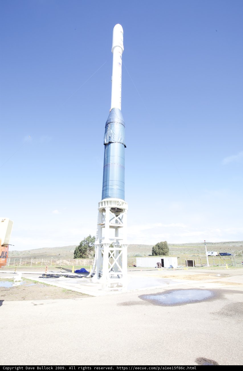 Blue and White Rocket Tower