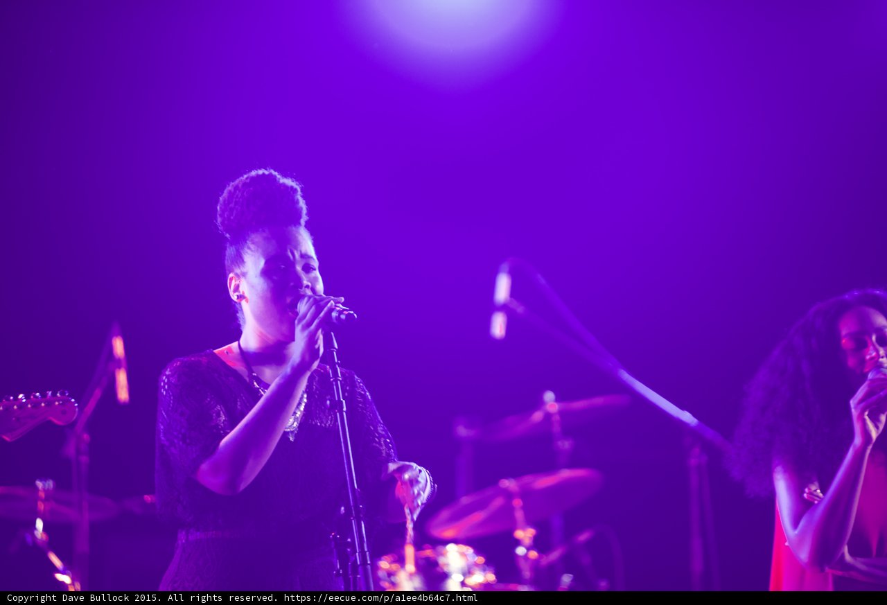 Solange Backing Vocalist Singing Solange Red Dress Drum Kit Guitar Purple