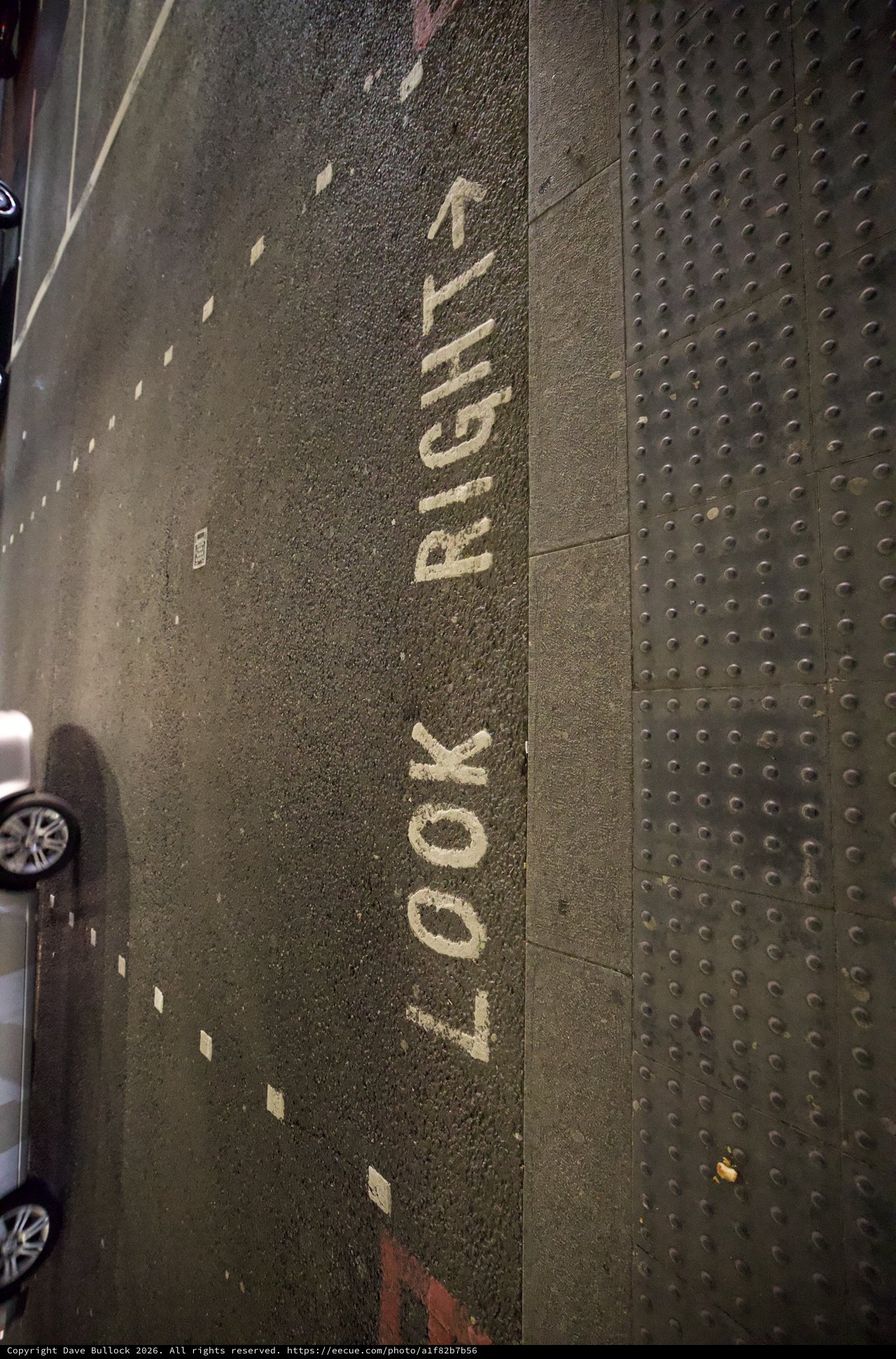 Look Right Pedestrian Warning on London Street
