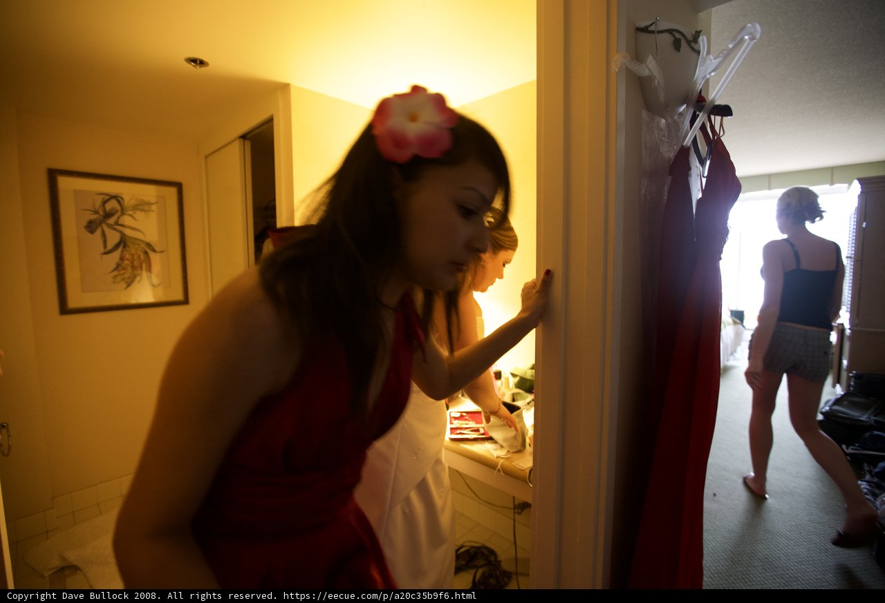 Red Dress in the Hawaii Evening
