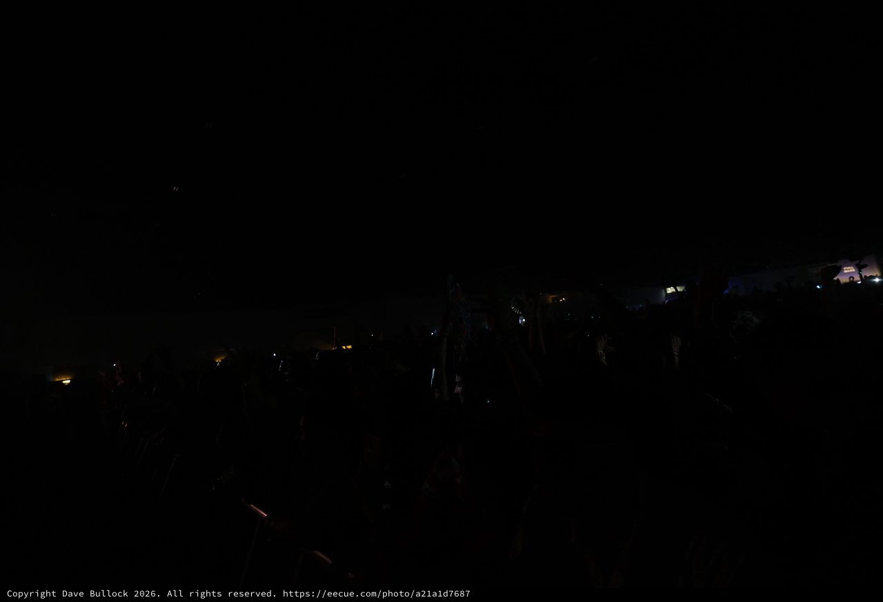 Dark Crowd Silhouettes at Wobbleland Festival Night