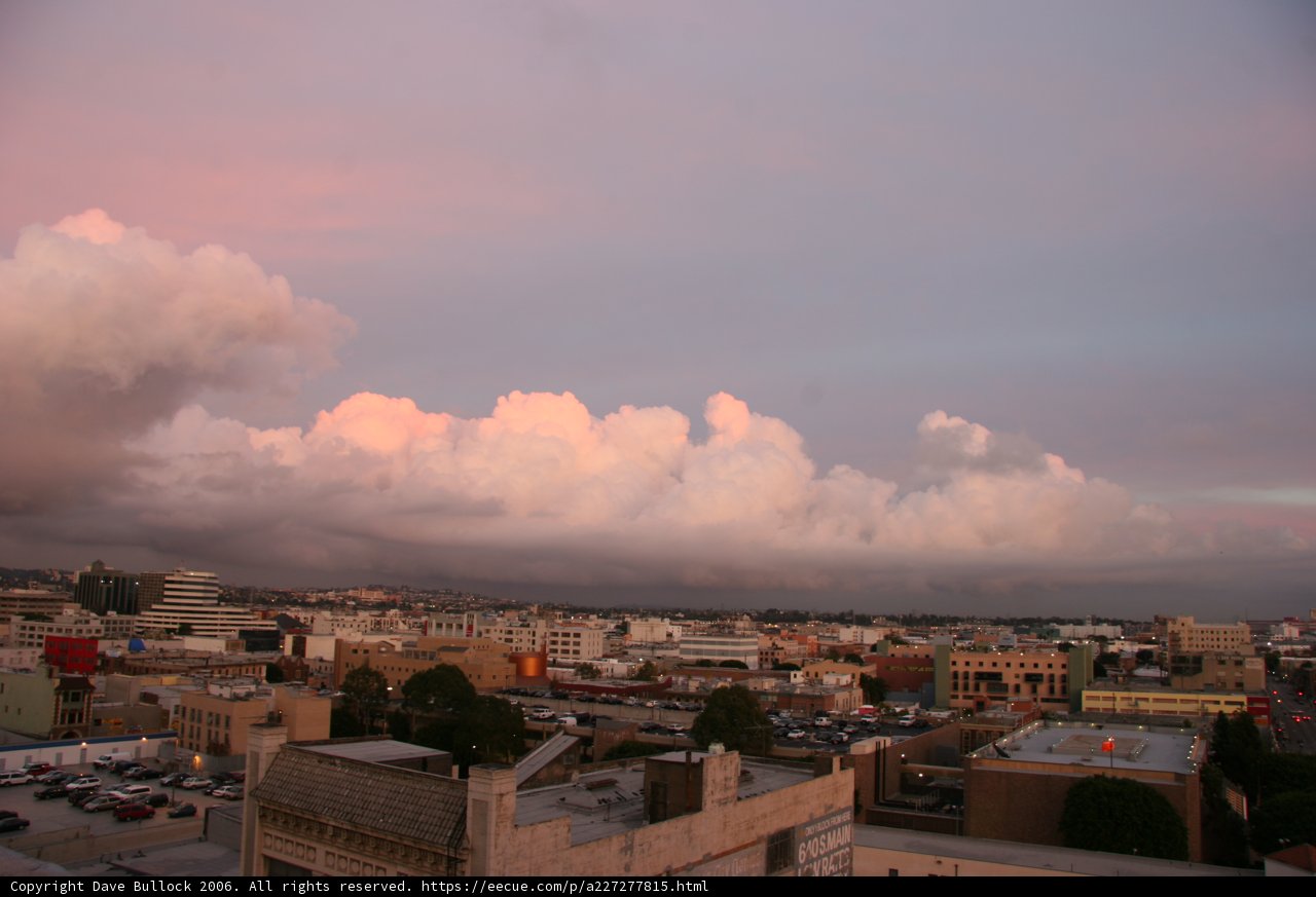 Pink Clouds Over the Urban Metropolis