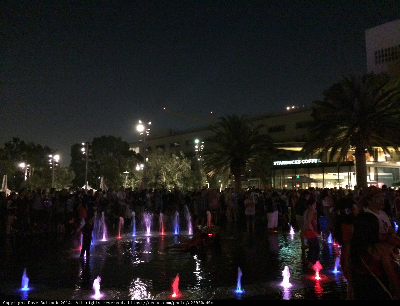 Nighttime Crowd at Civic Center Mall