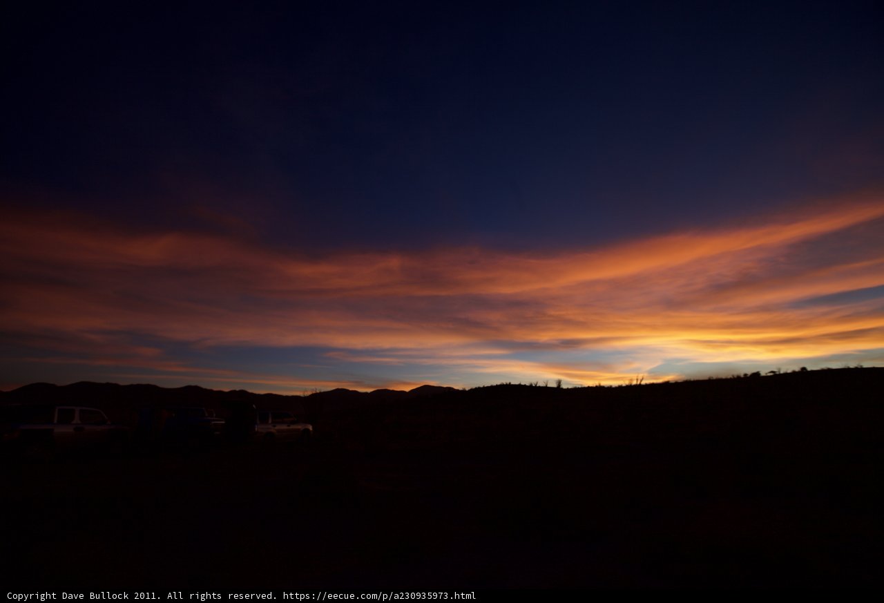 Desert Sunset with Lone Truck