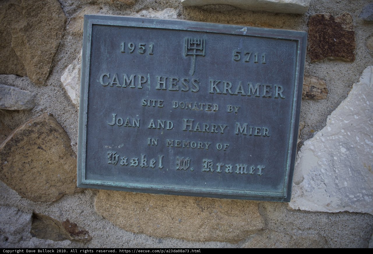 Camp Hess Kremer Plaque