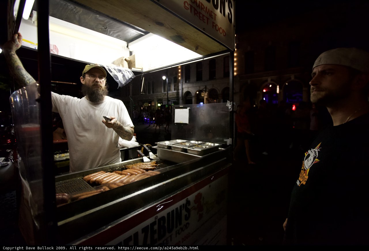 Nighttime BBQ Stand