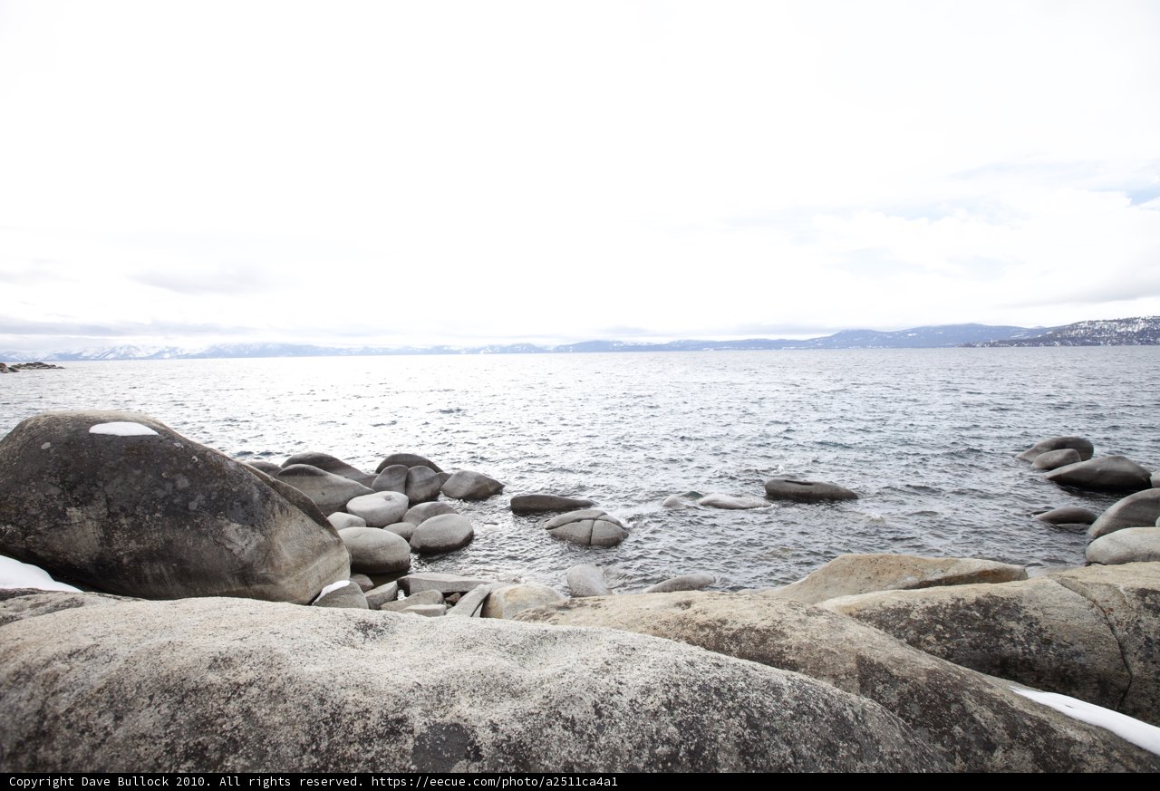 Serene View of the Lake and Rocks