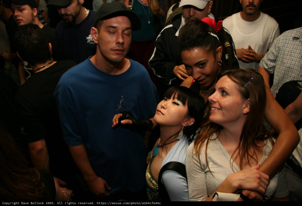 Late Night Club Crowd Having Fun Together