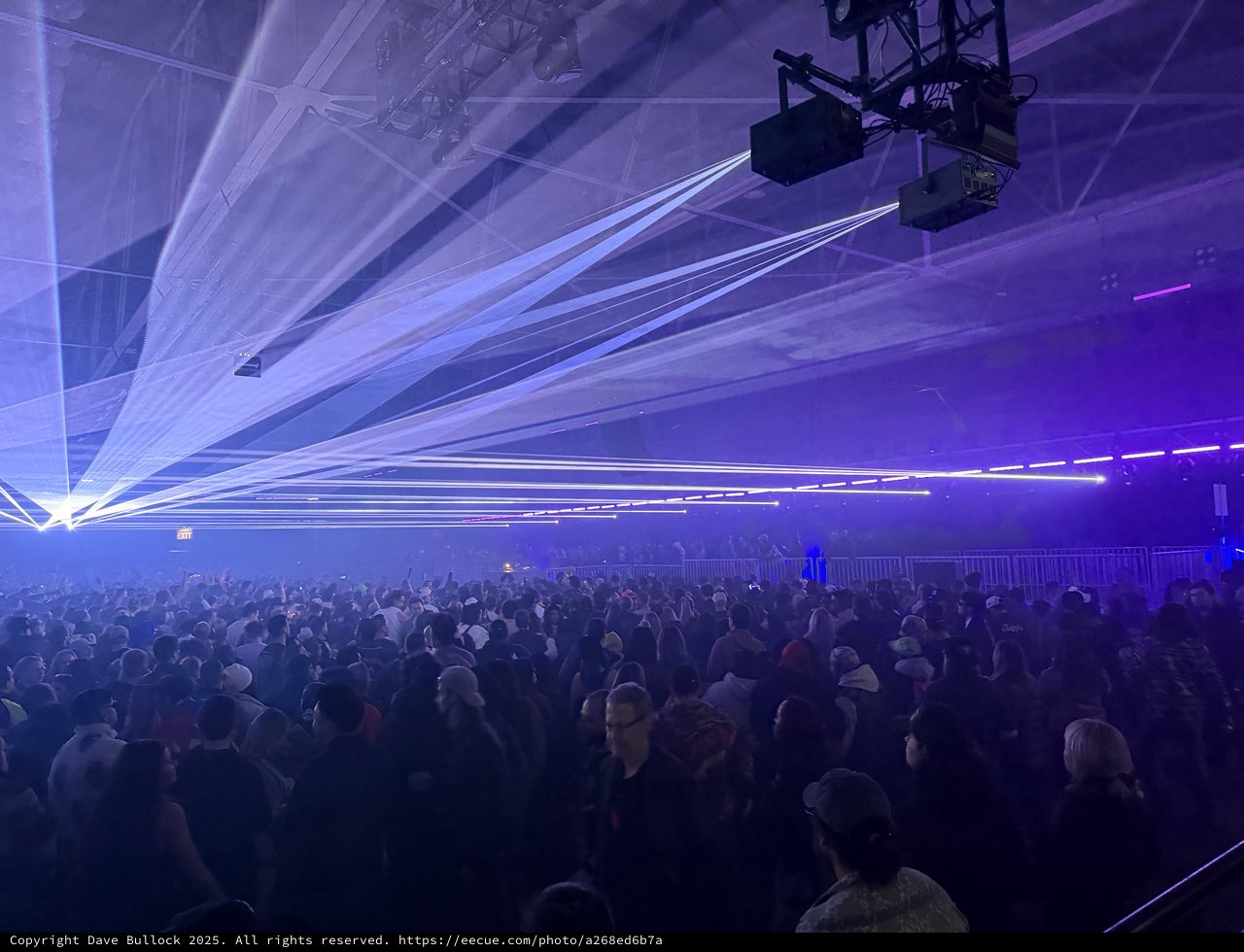 Intense Laser Light Show at Electronic Music Concert