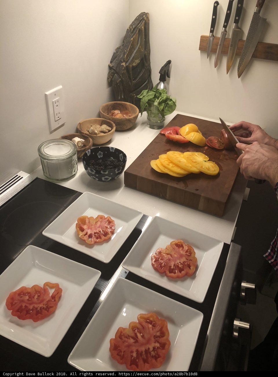 Brunch prep with fresh tomatoes