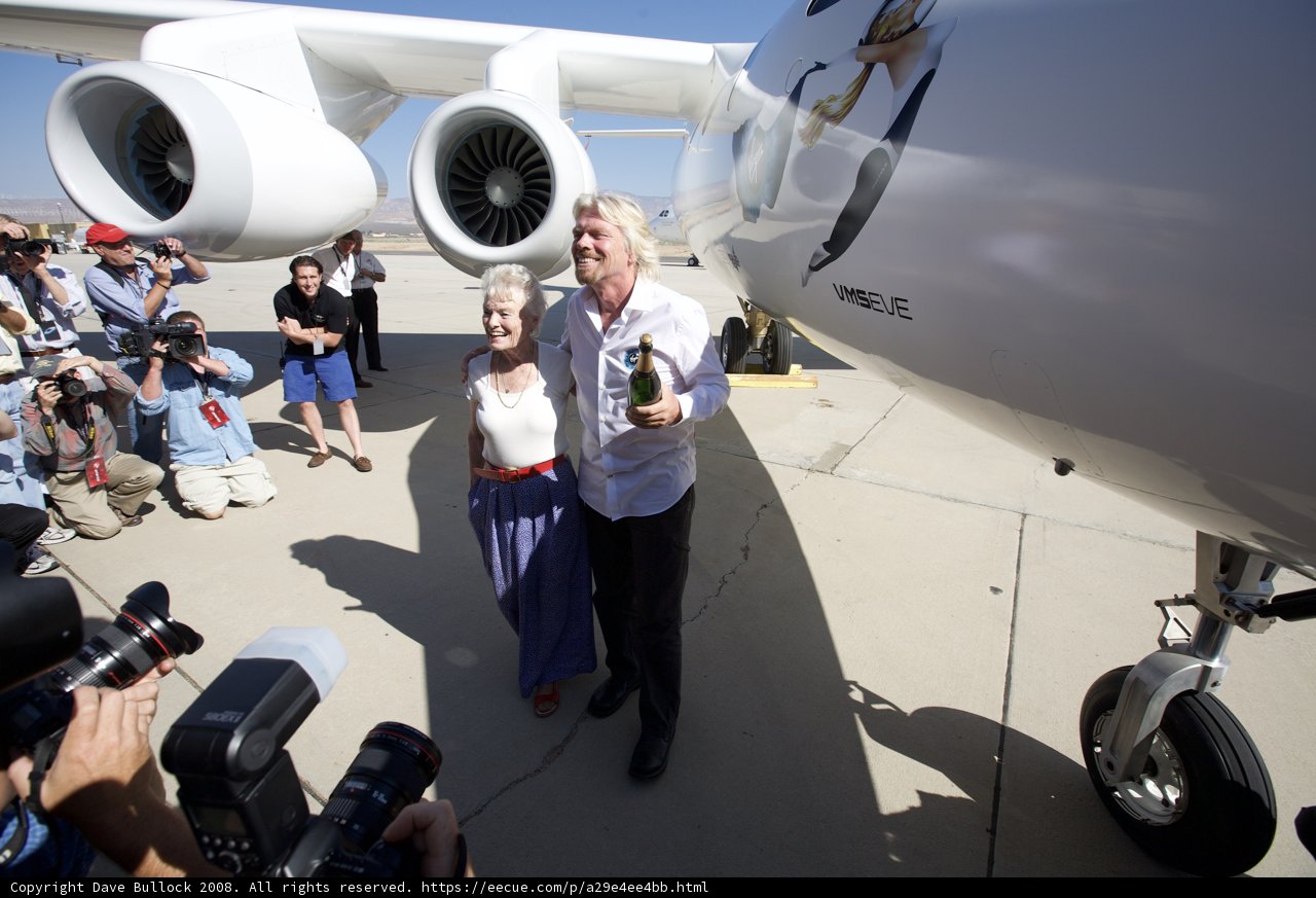 Richard Branson and Jane on the Ground at the Jane Branson Spaceport