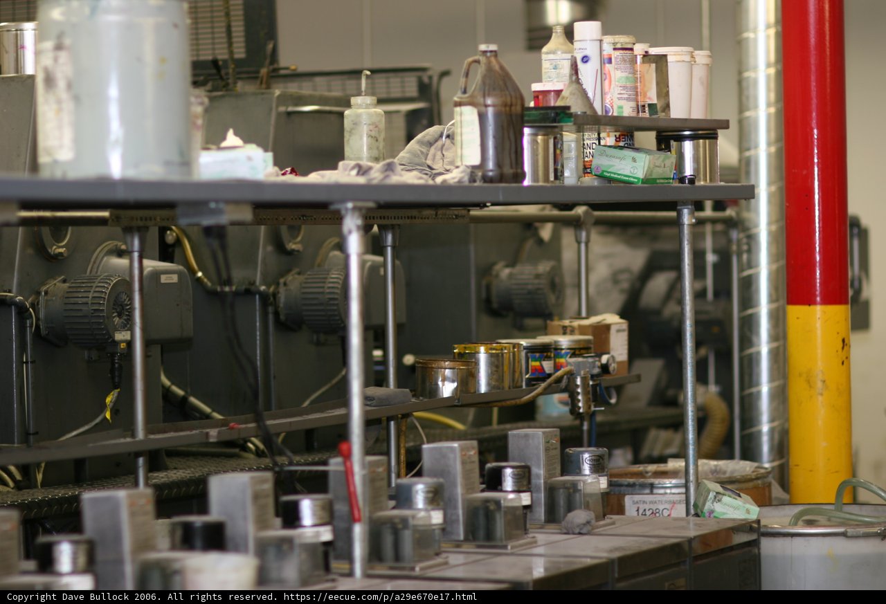 Factory Worker Operating Machine