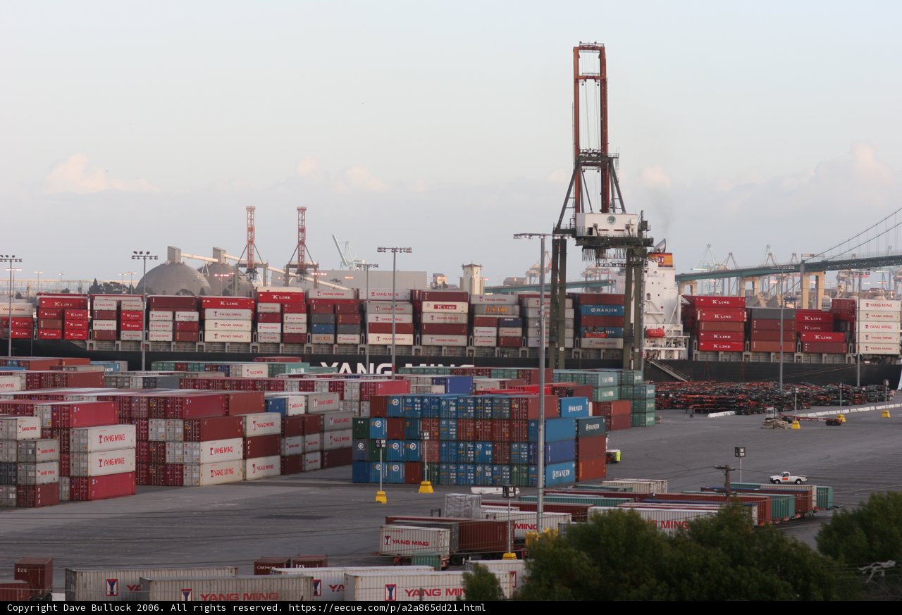 Massive Container Ship at the Busy Port