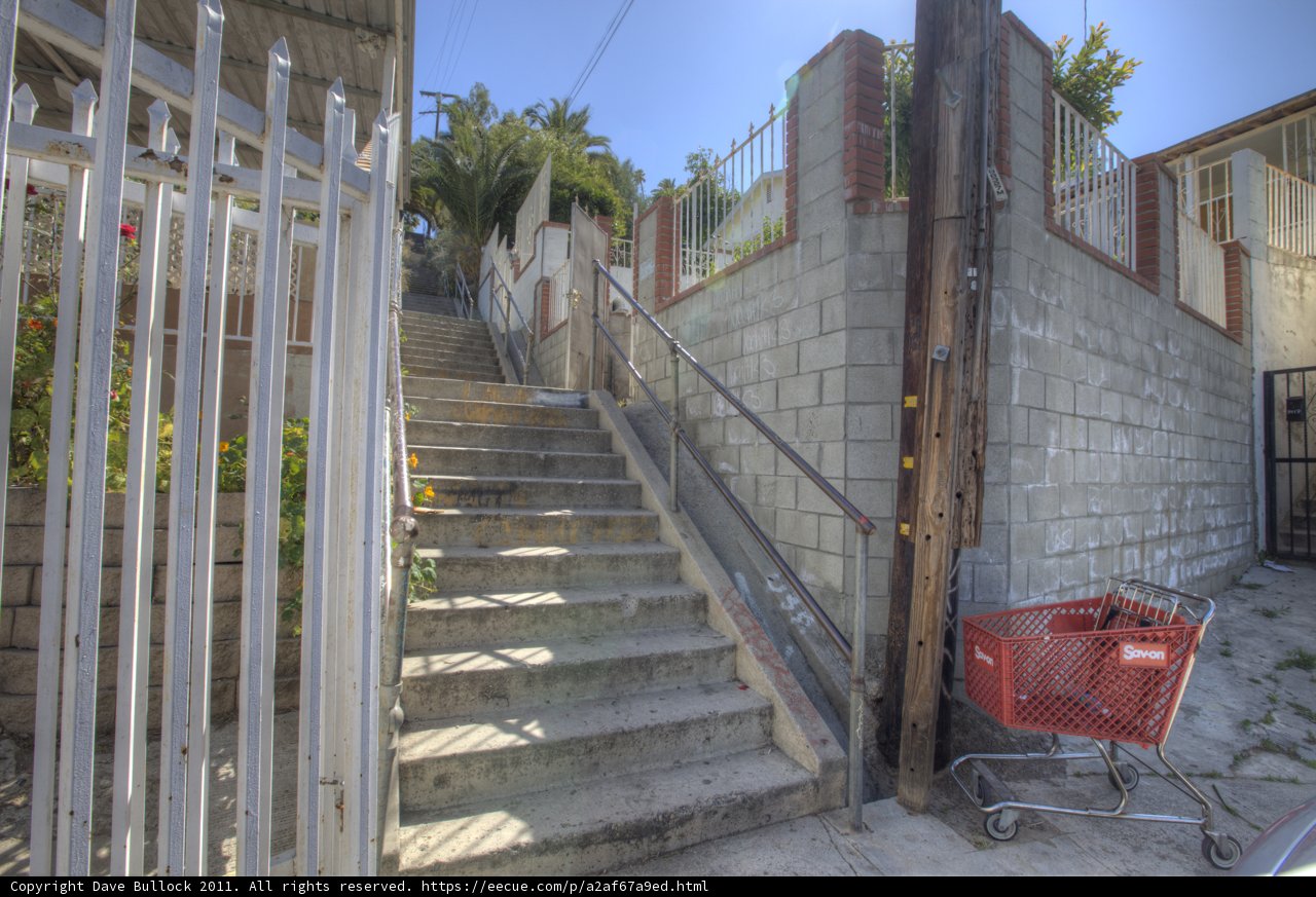 Red Shopping Cart at the Stairway Walk
