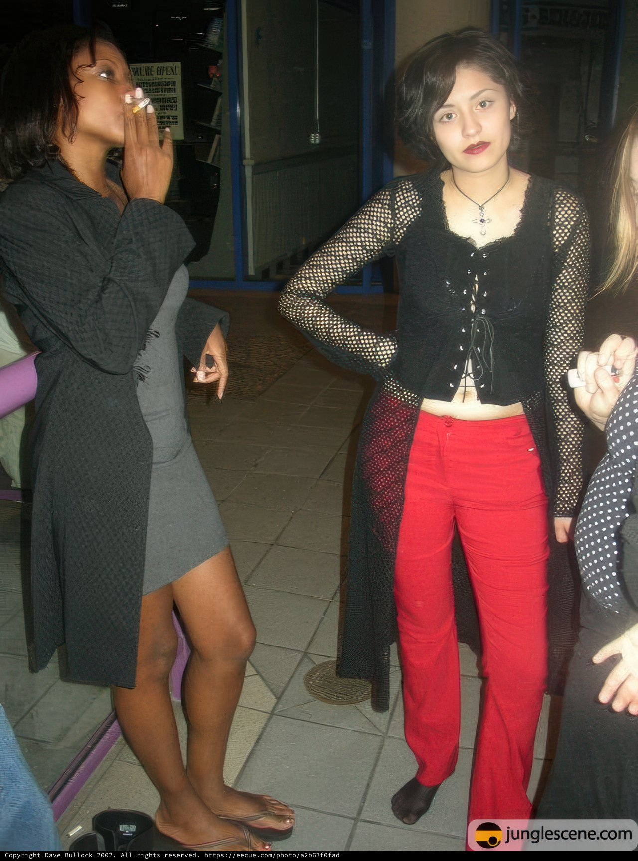 Smoking Girl in Chic Attire