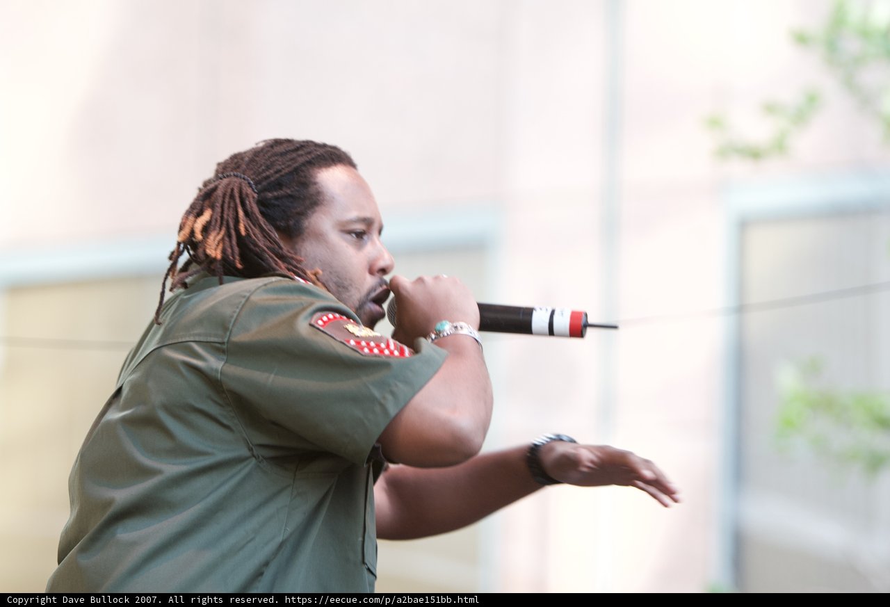 Dreadlocked Performer Takes the Stage