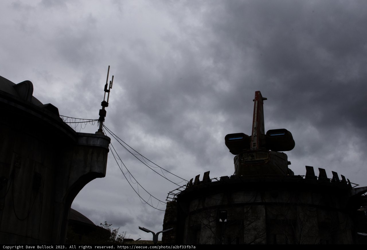 Towering Fortress in Ominous Clouds
