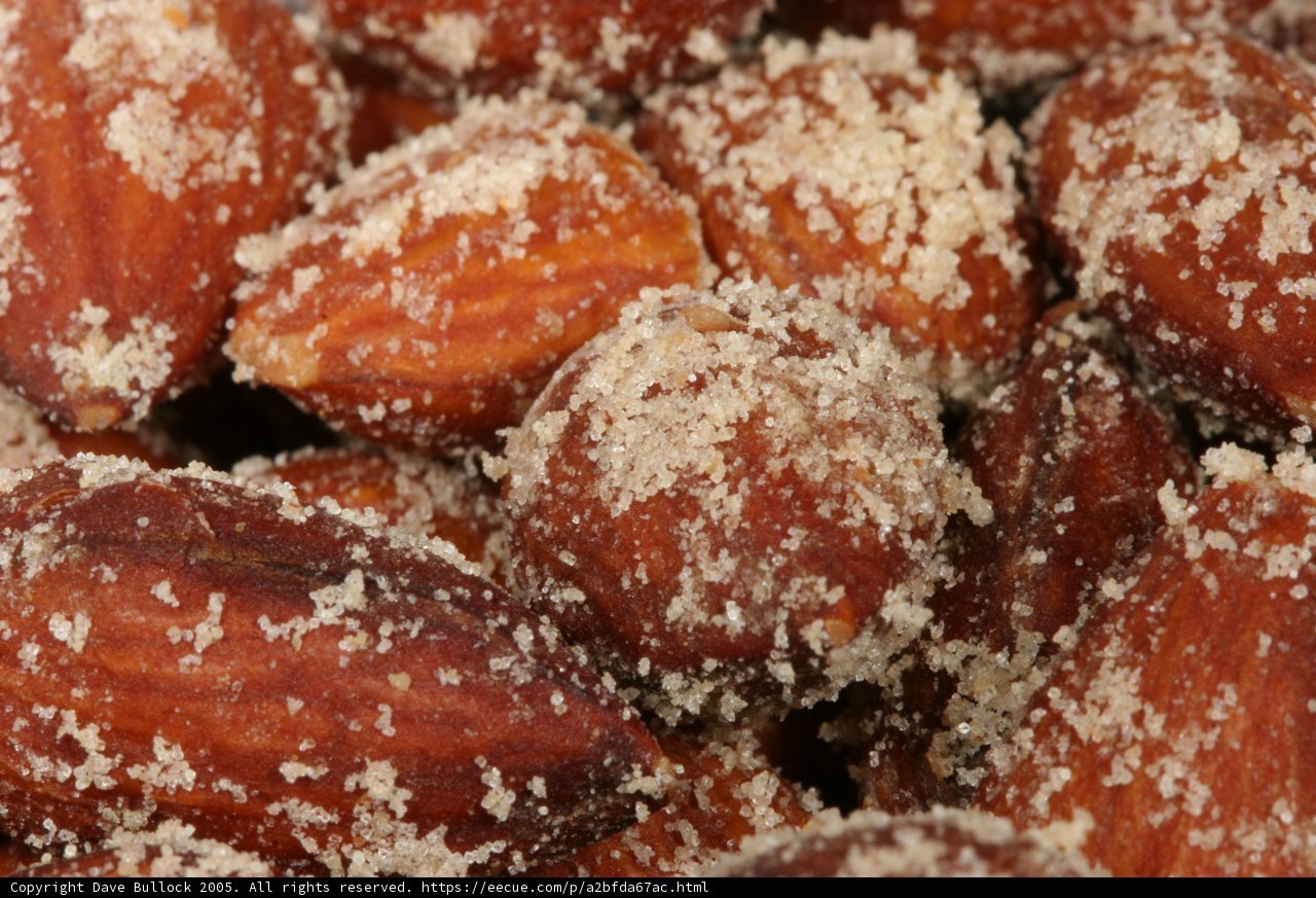 Almonds Coated in White Powder