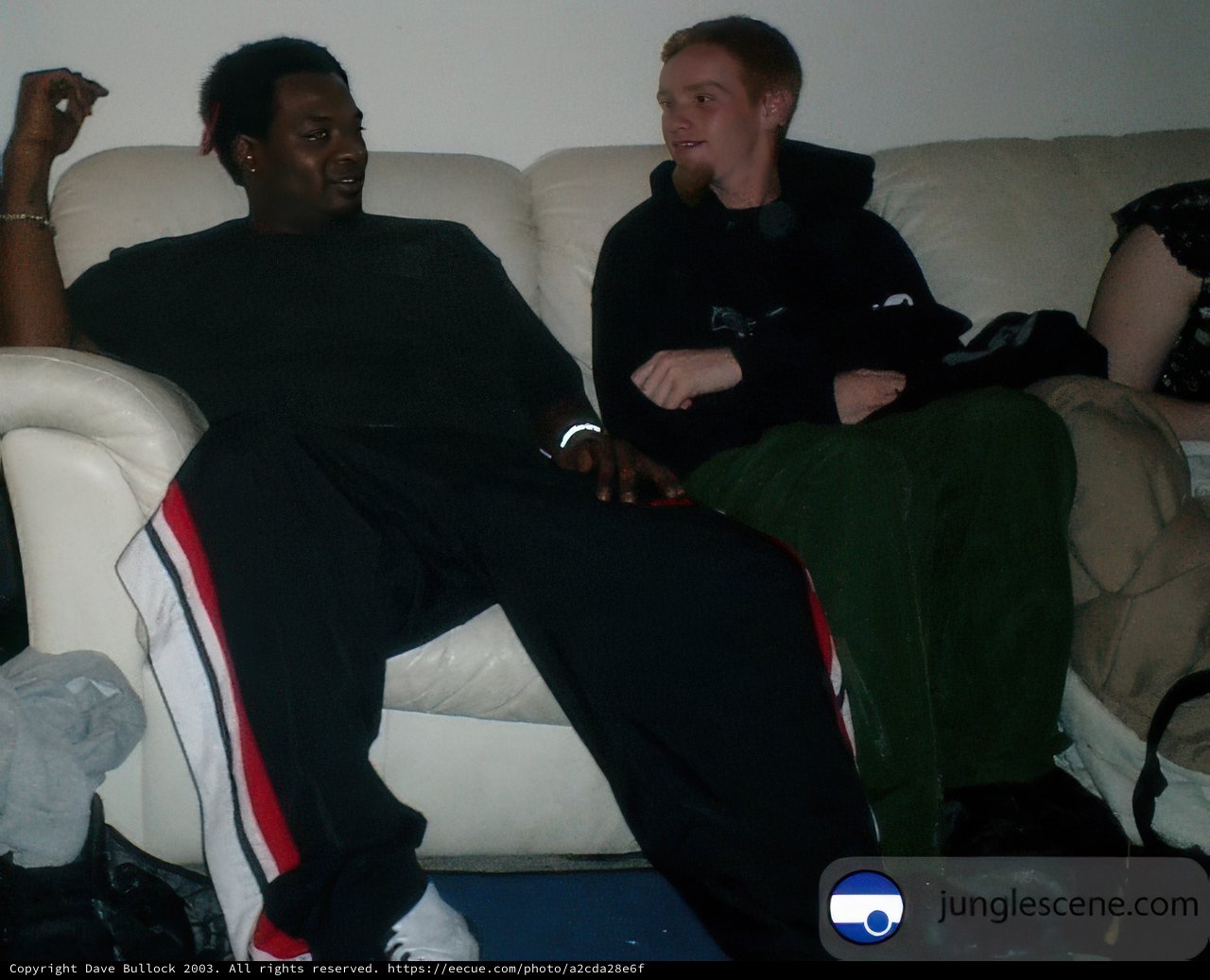 Two Men Relaxing on a Cozy Couch