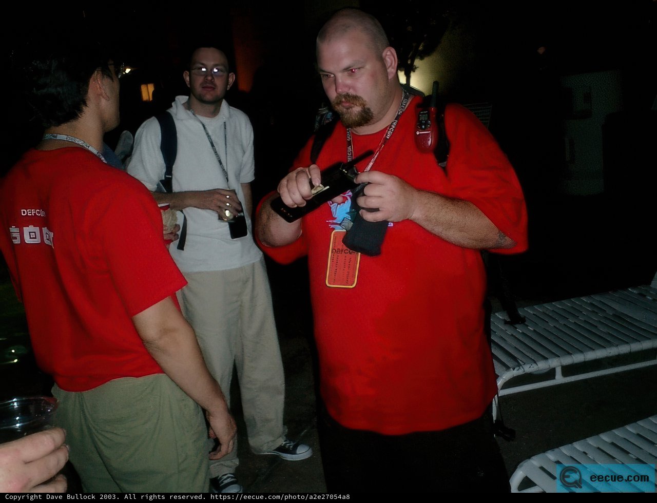 Red-Shirted Man with Famous Friends