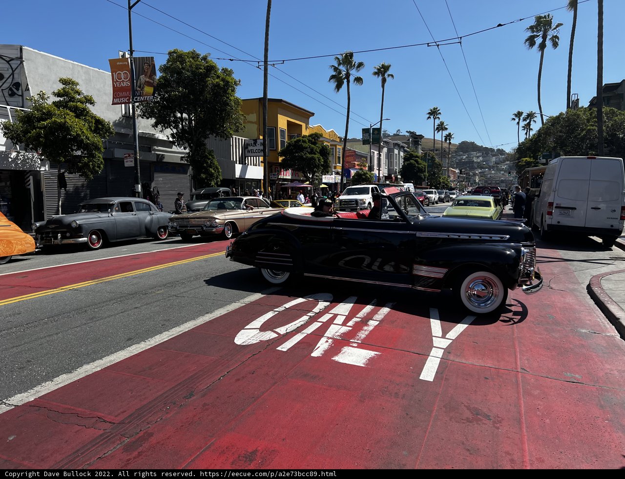 Vintage Blue Car in the Heart of the City