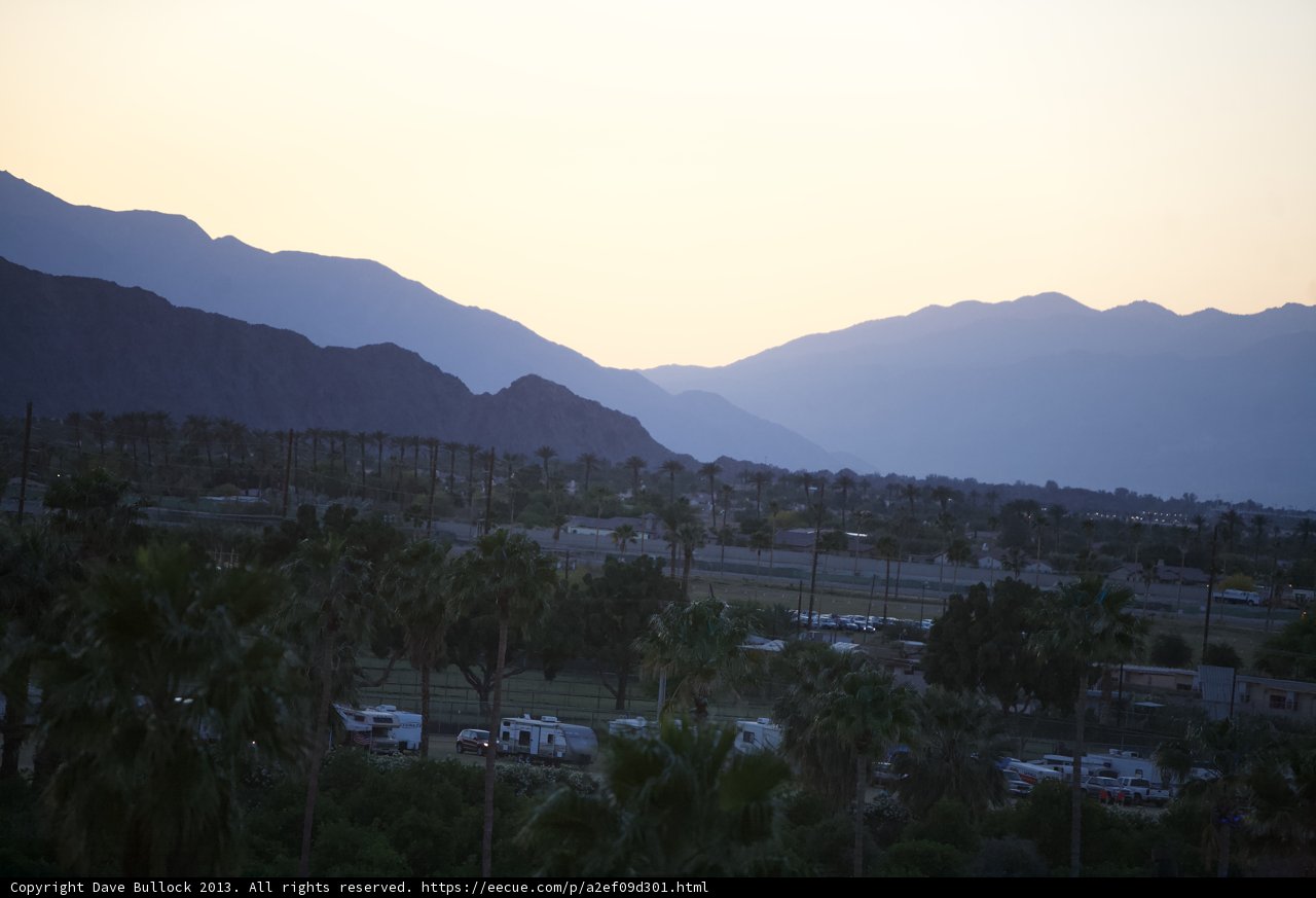 Sunset among the Palm Trees and Mountains