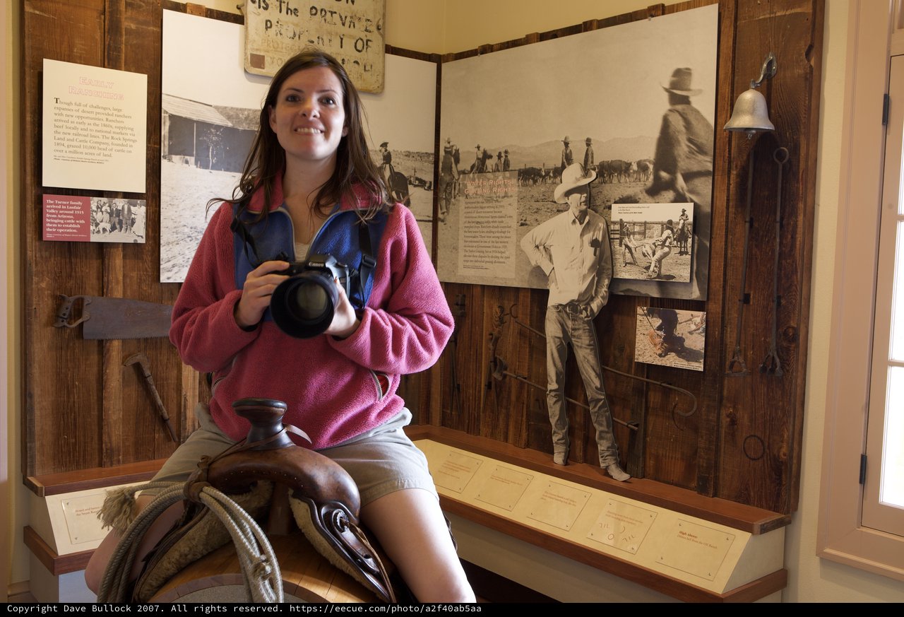 Photographer Poses on Saddle at Western Ranch Museum