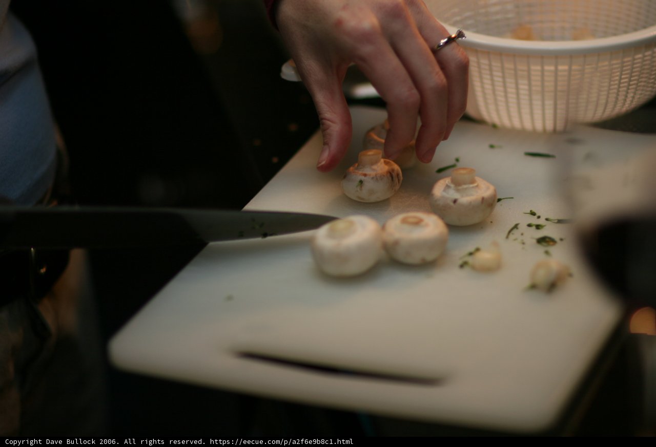 Prepping Mushrooms for Dinner