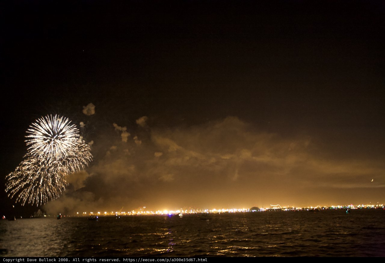 Sparkling 4th of July Fireworks over the Bay