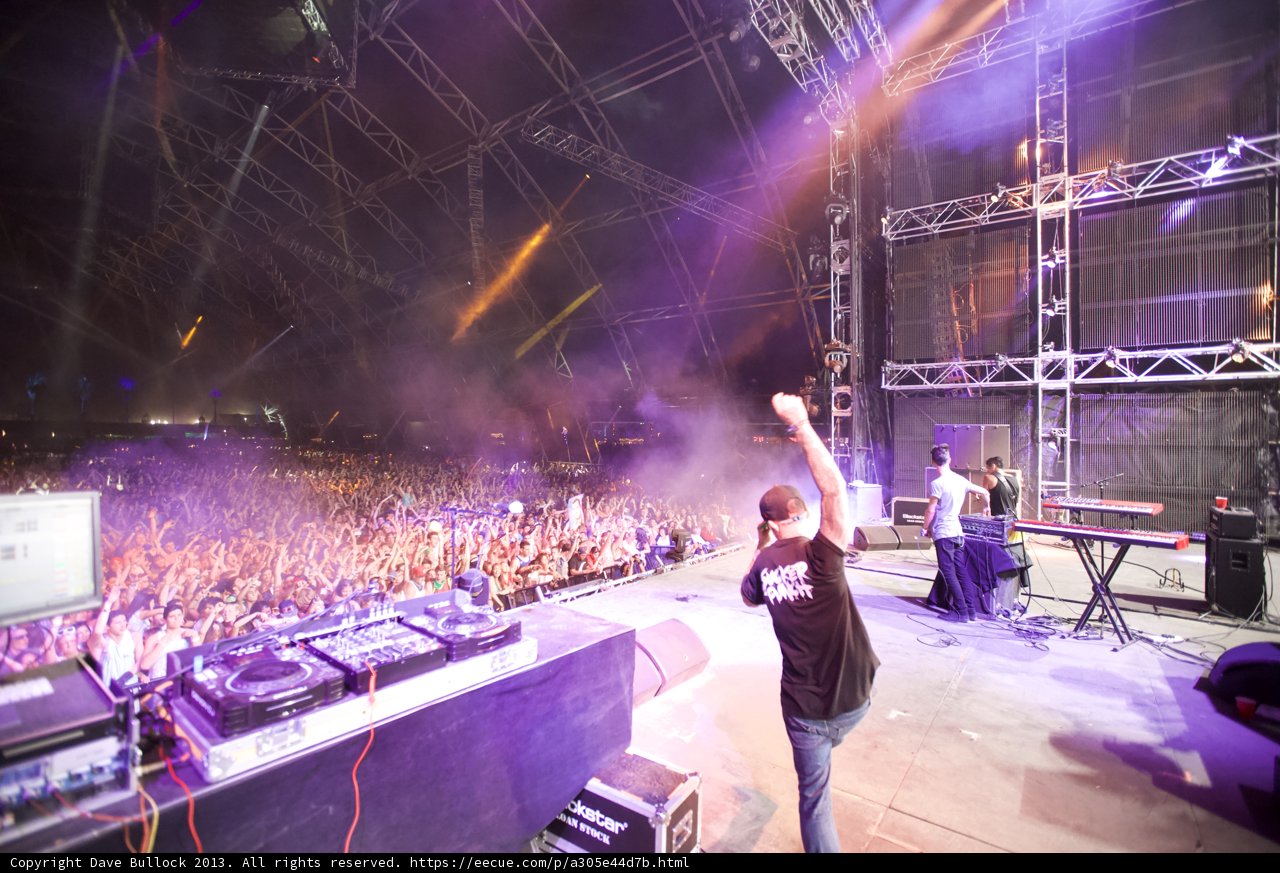 Man on Stage Entertaining the Crowds at Coachella