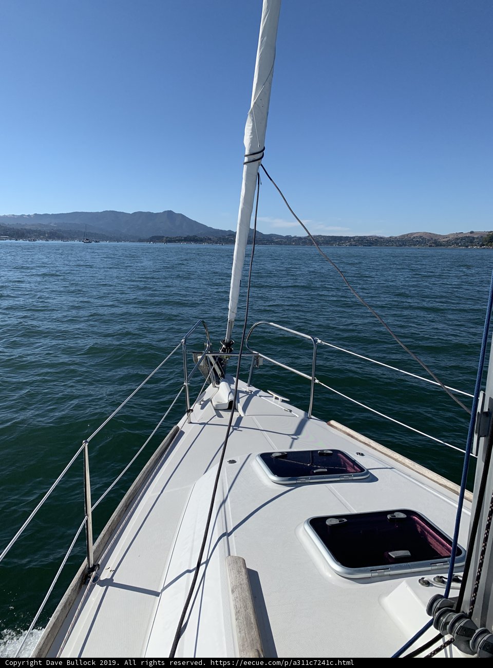 Serene sailboat on Richardson Bay