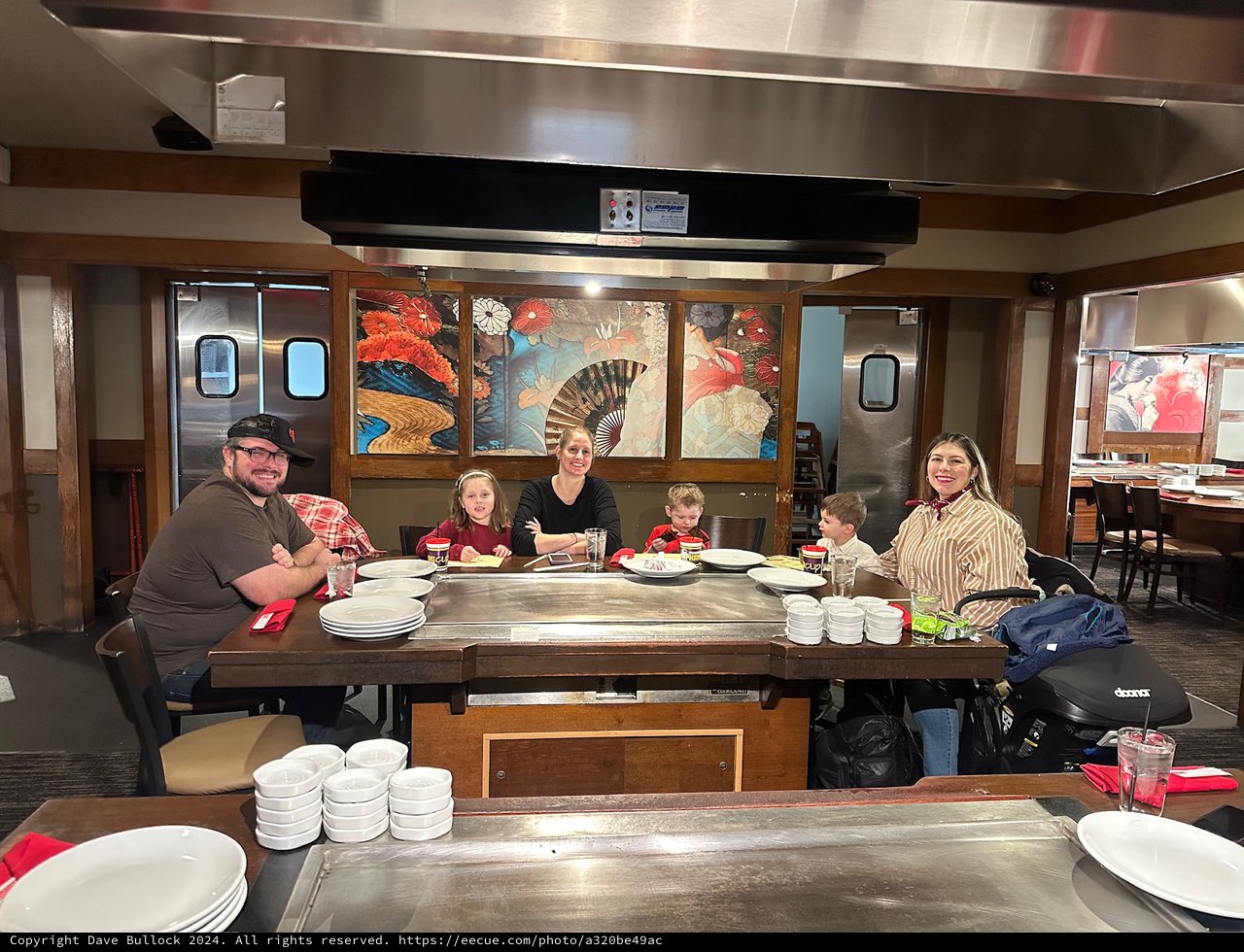 Family Dinner at Japanese Hibachi Restaurant