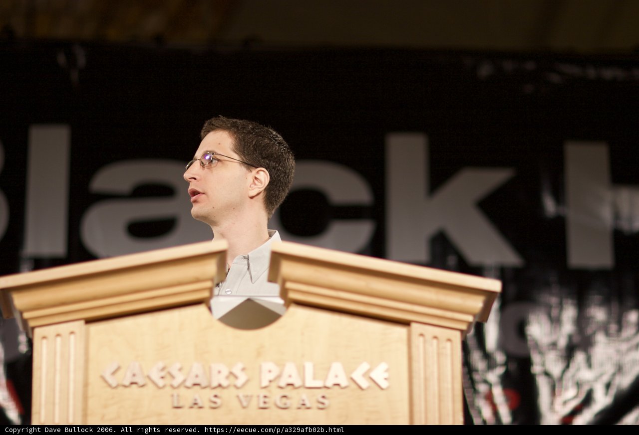 Jeff M Addressing the Crowd under the Black Hat