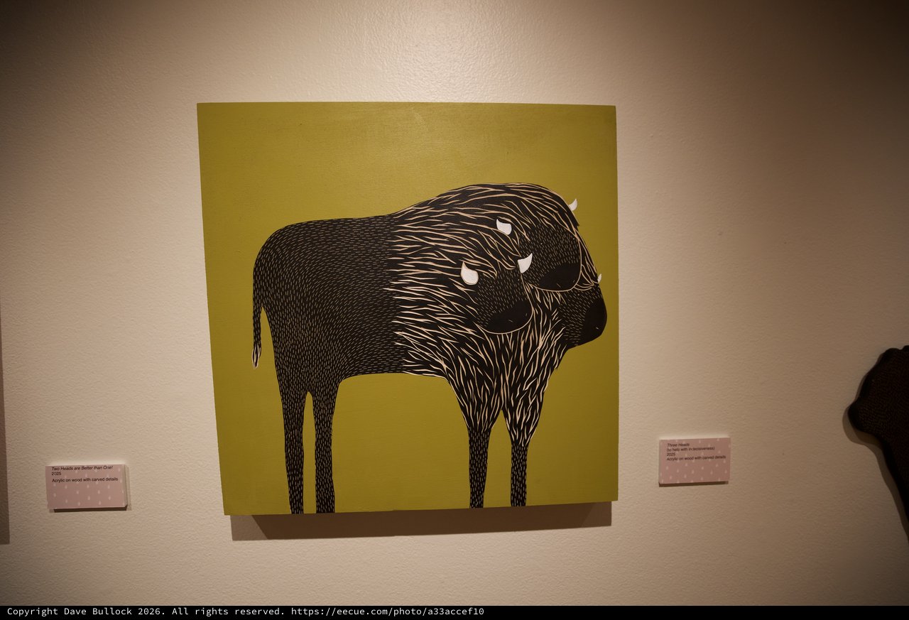Buffalo Pop Out Contemporary Art on Yellow Background