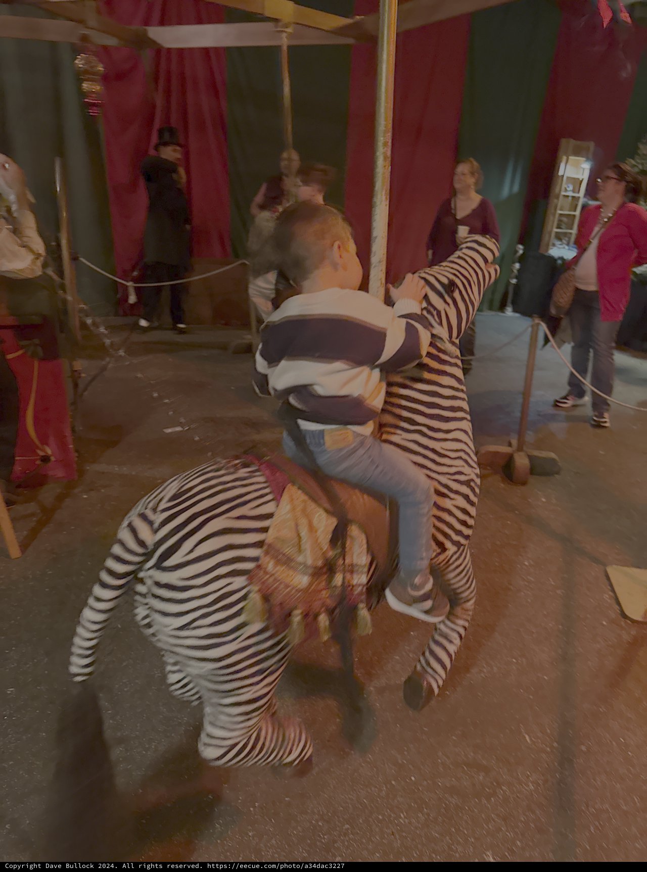 Medieval Reenactment Performance with Striped Costumes