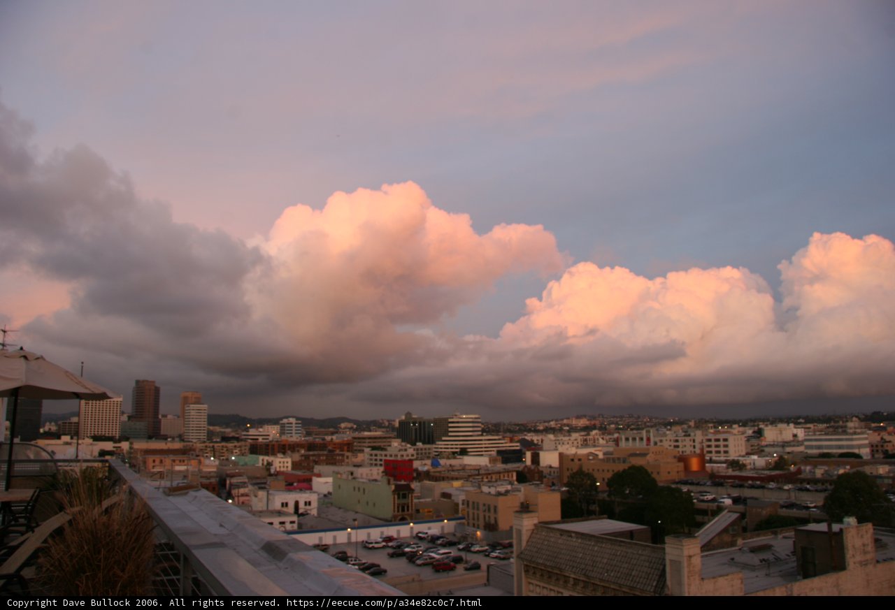 Pink Cumulus Over the Urban Metropolis