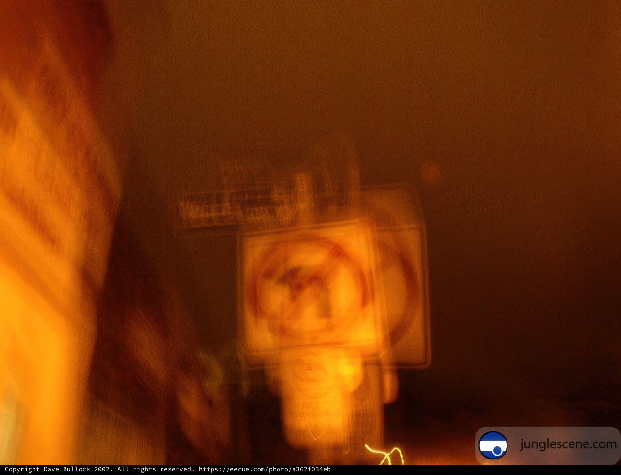 Blurry Night-time Street Sign