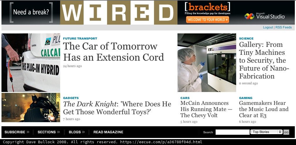 Wired Magazine's Online Advertisements