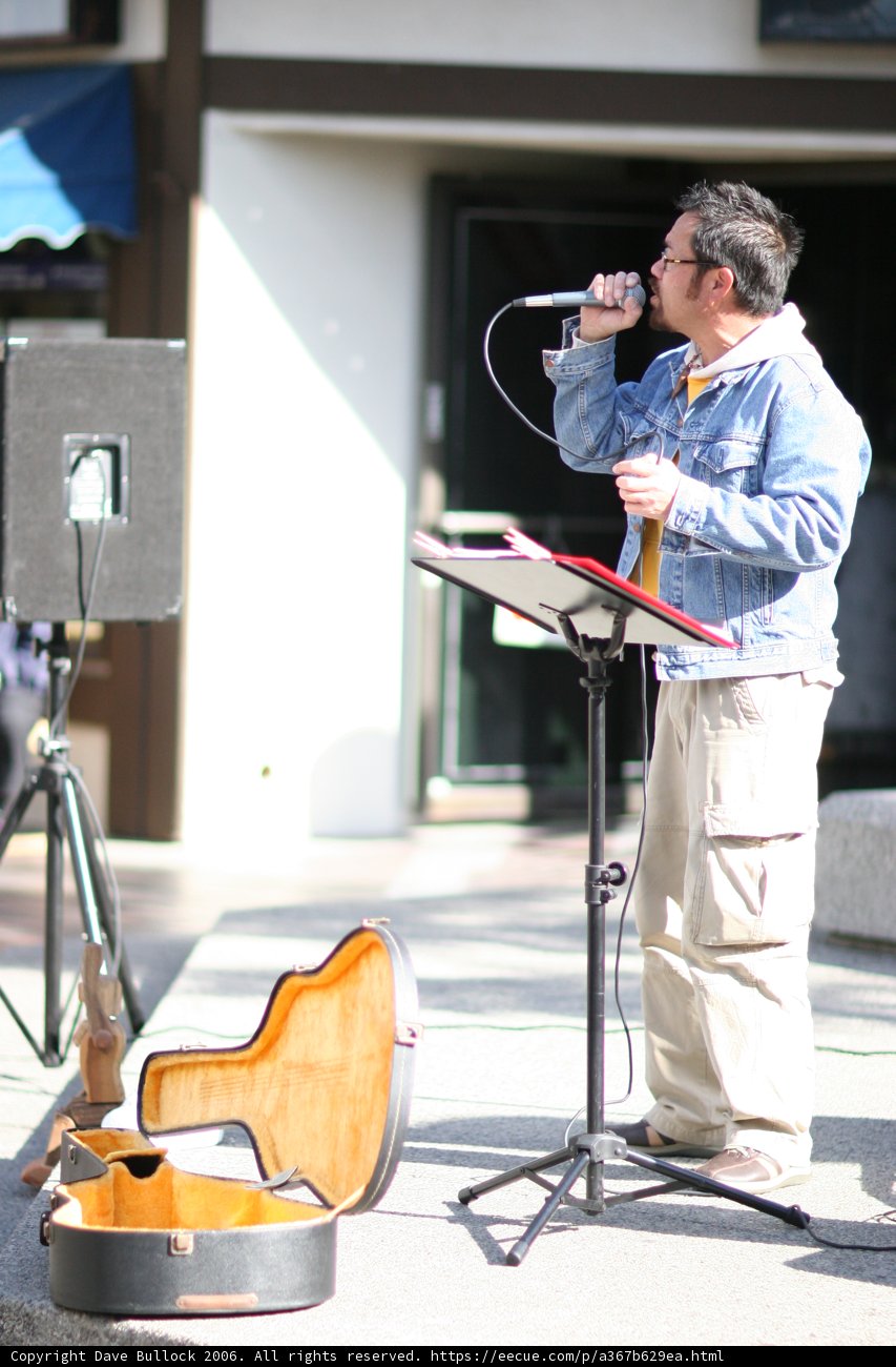 Solo Performance of a Man with a Microphone