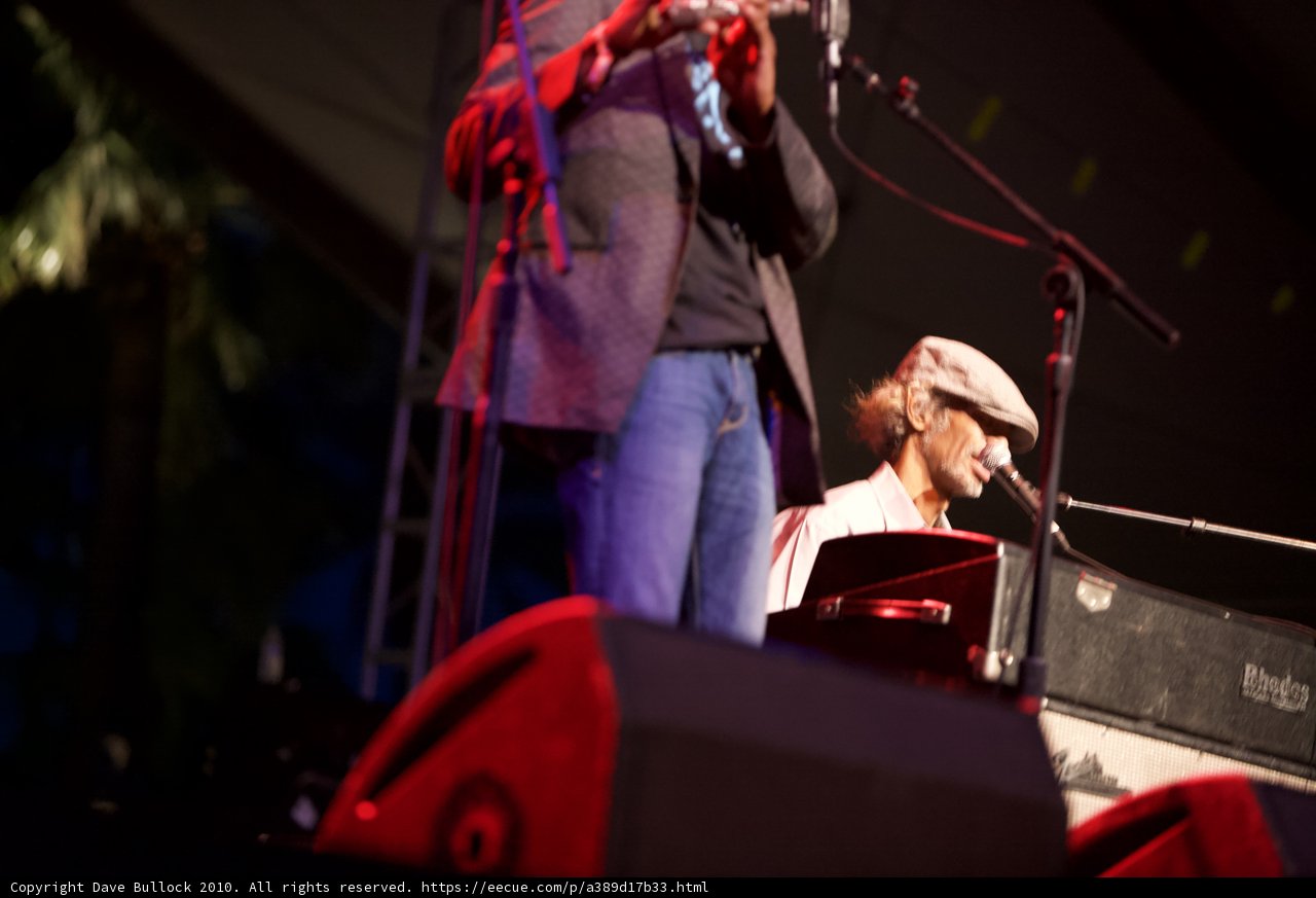 Concert Performance by a Male Singer and Female Guitarist