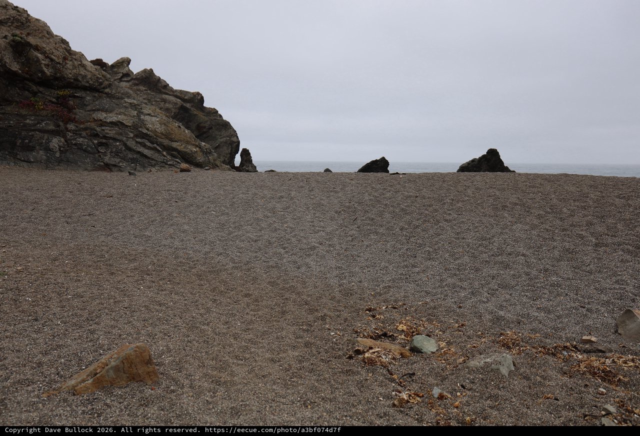 Moody Gray Gravel Beach at Schoolhouse Cove