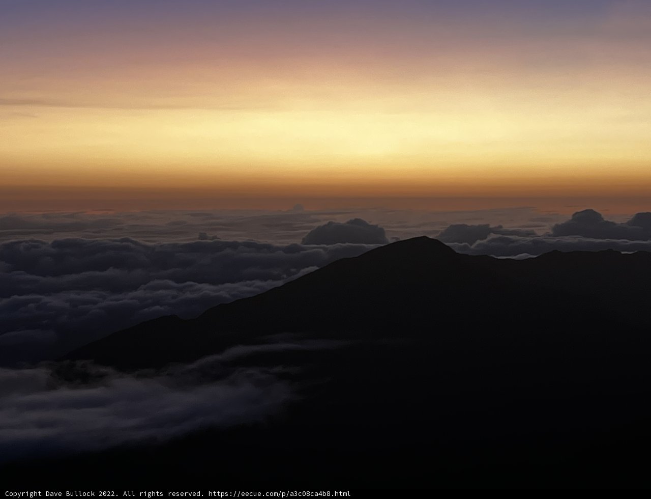Sunrise Over the Clouds at Haleakala Crater