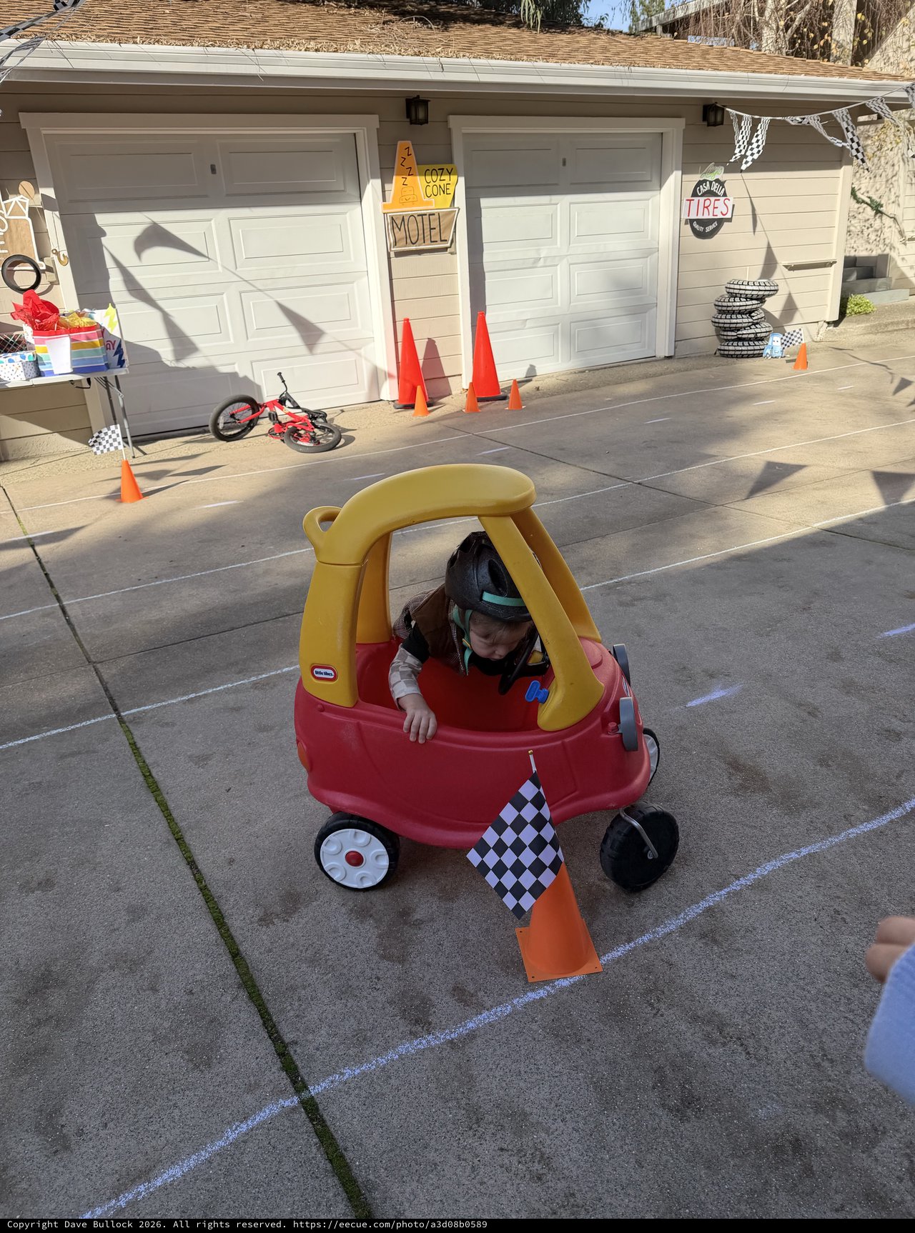 Child's Backyard Race Track Play Setup