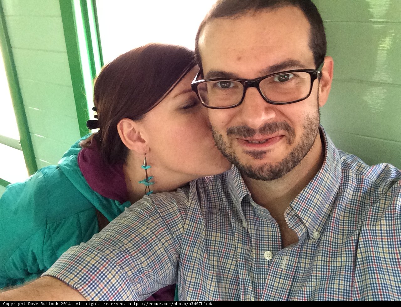 Romantic selfie with glasses