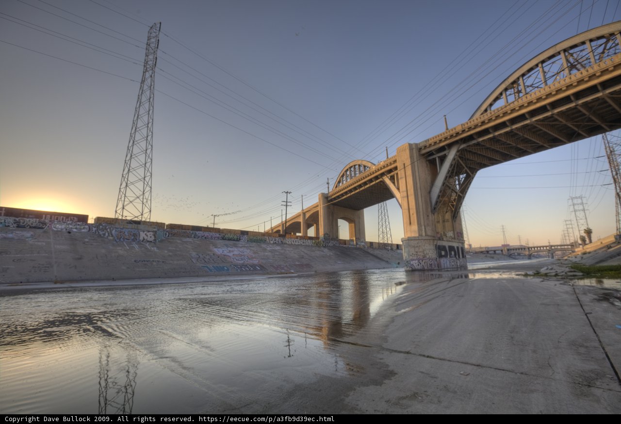 Sunset over the LA River