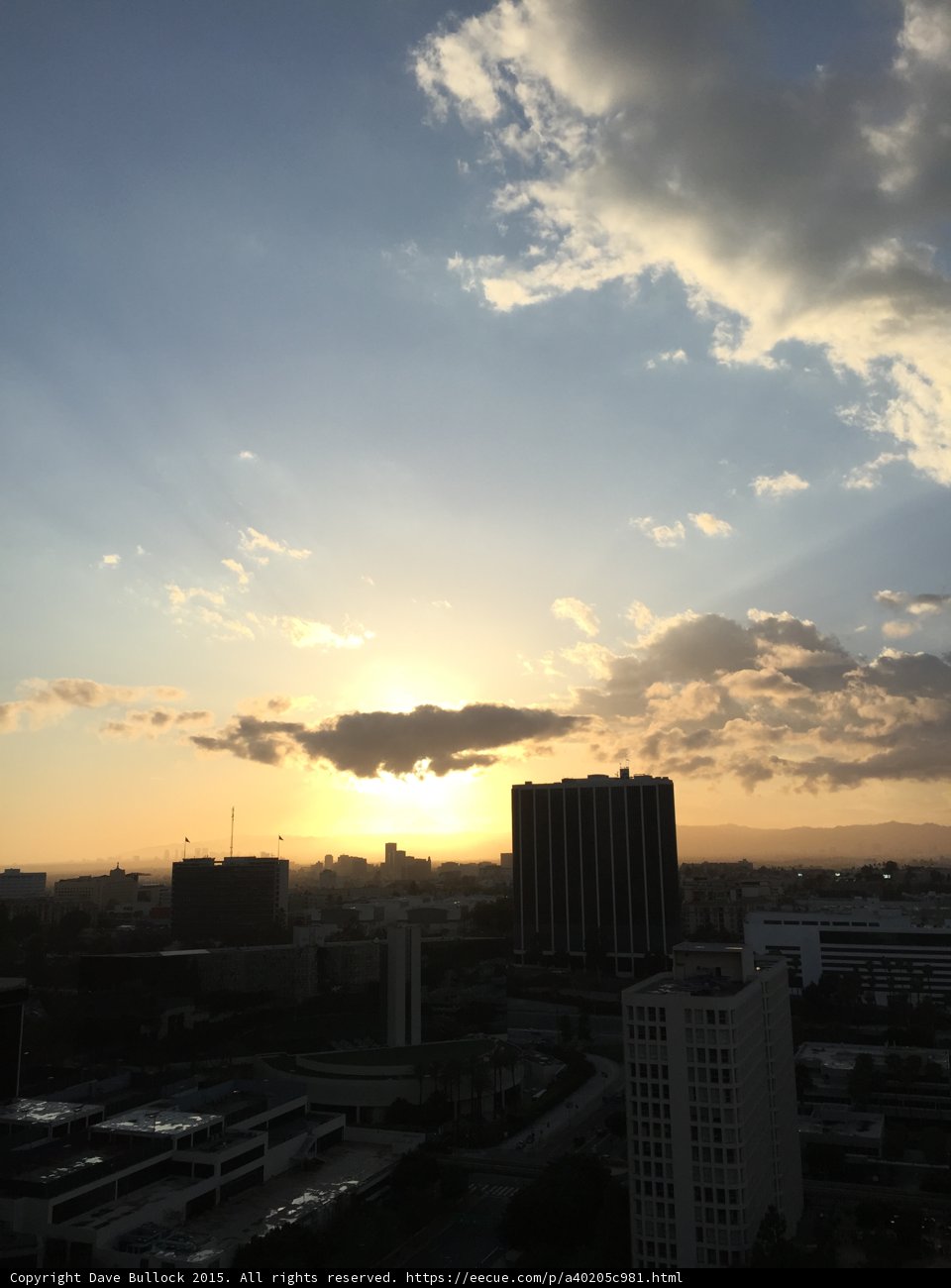 Sunset over Los Angeles Skyline