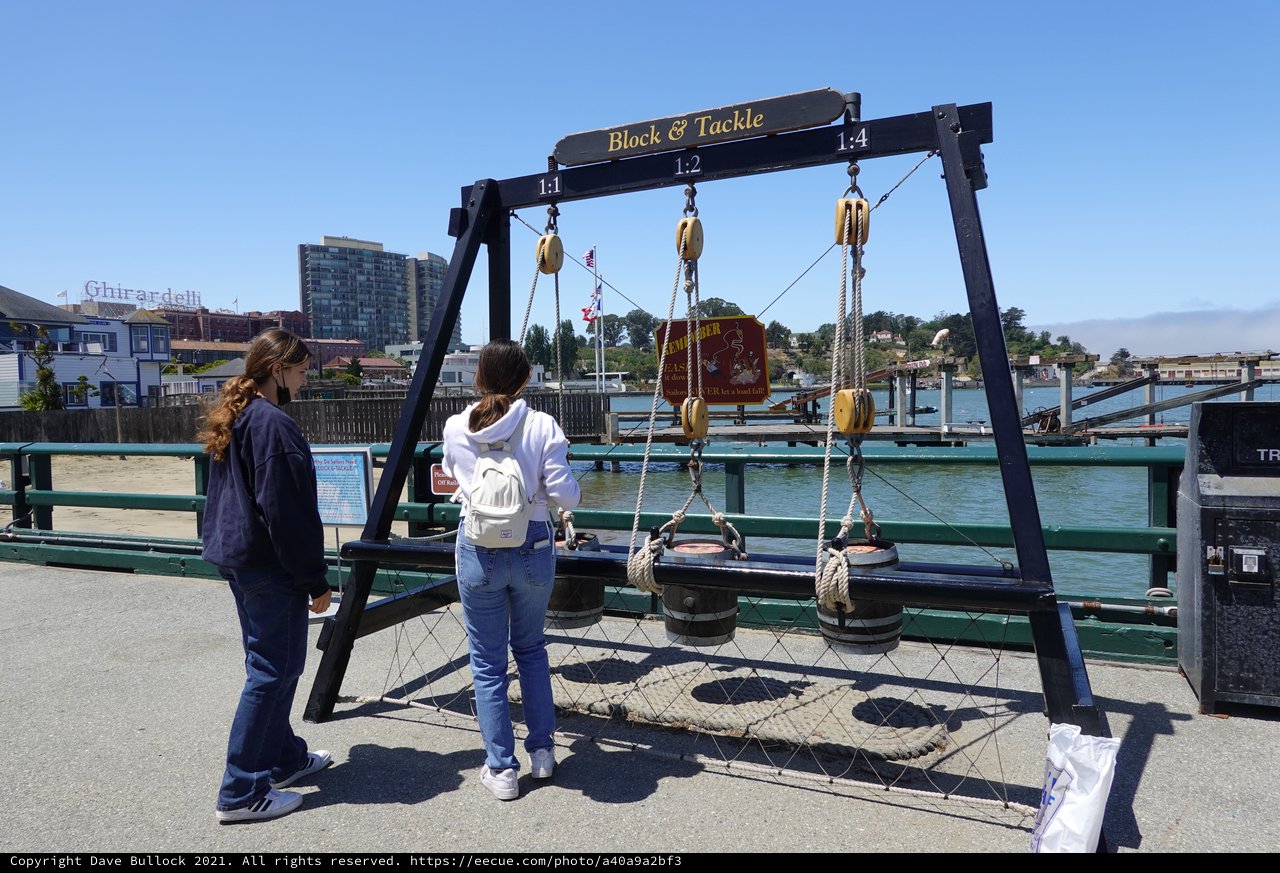 Interactive Block and Tackle Physics Demonstration