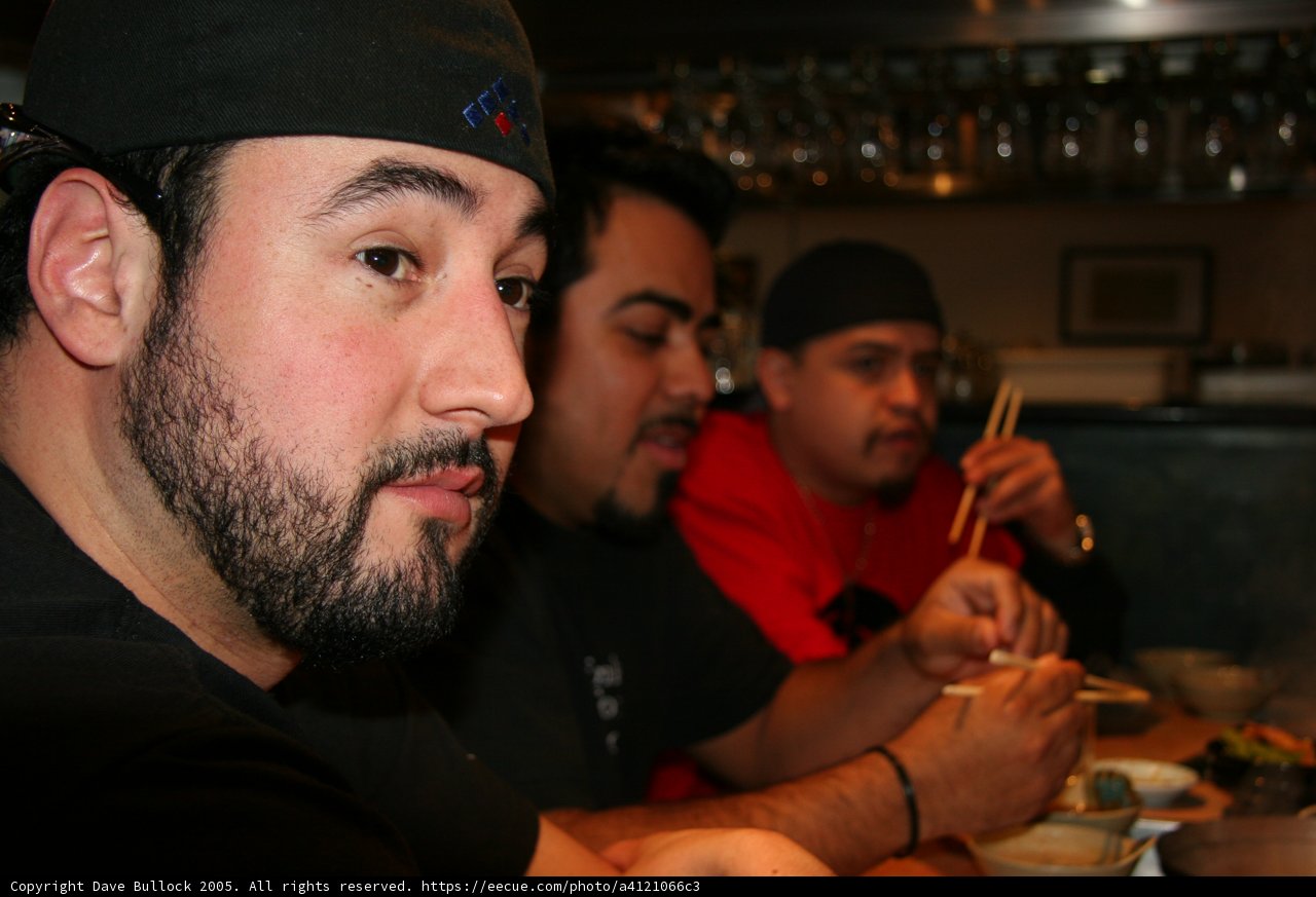 Bearded Man Enjoying a Meal at the Bar